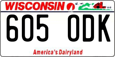 WI license plate 605ODK