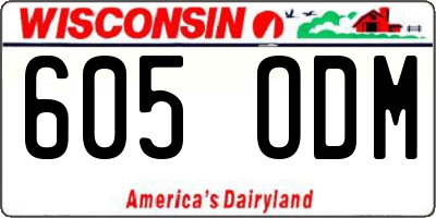 WI license plate 605ODM