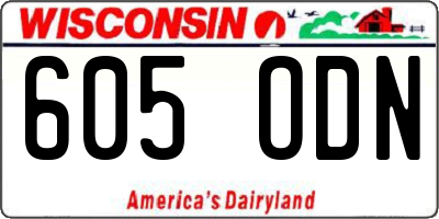 WI license plate 605ODN