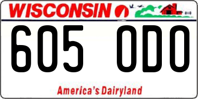 WI license plate 605ODO