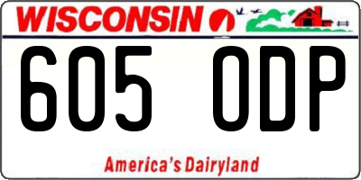 WI license plate 605ODP