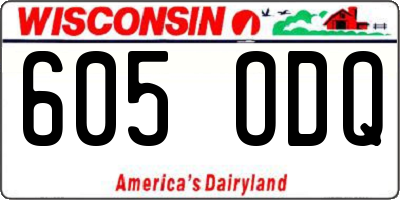 WI license plate 605ODQ