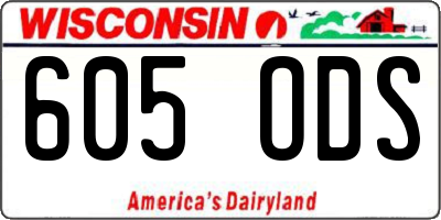 WI license plate 605ODS