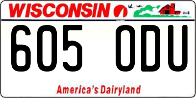 WI license plate 605ODU