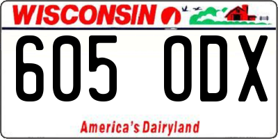 WI license plate 605ODX