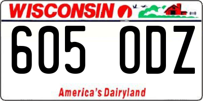 WI license plate 605ODZ