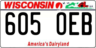 WI license plate 605OEB