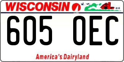 WI license plate 605OEC