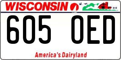 WI license plate 605OED