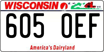 WI license plate 605OEF