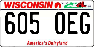 WI license plate 605OEG