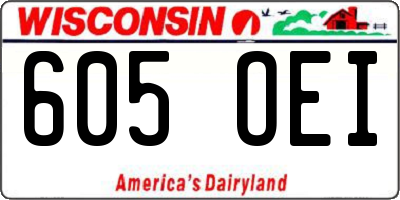 WI license plate 605OEI
