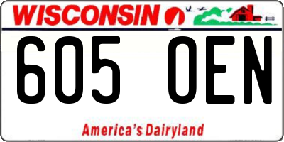 WI license plate 605OEN