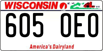 WI license plate 605OEO
