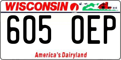 WI license plate 605OEP