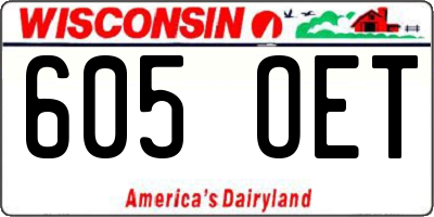 WI license plate 605OET