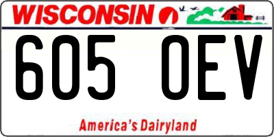WI license plate 605OEV