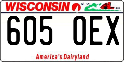 WI license plate 605OEX