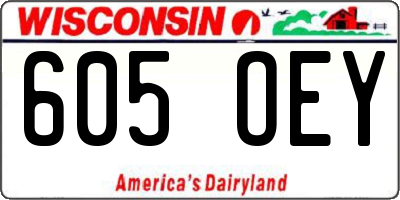 WI license plate 605OEY