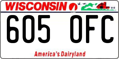 WI license plate 605OFC