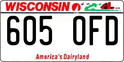 WI license plate 605OFD