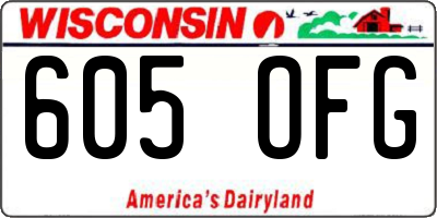 WI license plate 605OFG