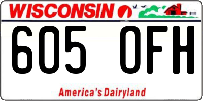 WI license plate 605OFH