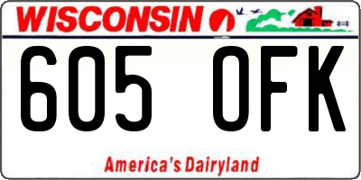 WI license plate 605OFK