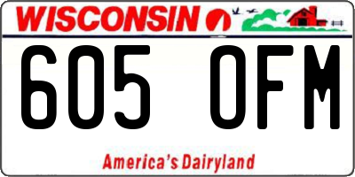 WI license plate 605OFM