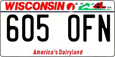 WI license plate 605OFN