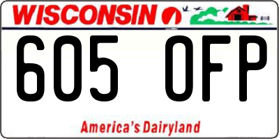 WI license plate 605OFP