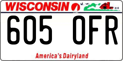 WI license plate 605OFR