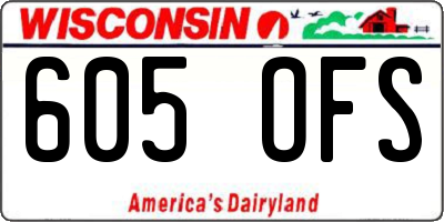WI license plate 605OFS