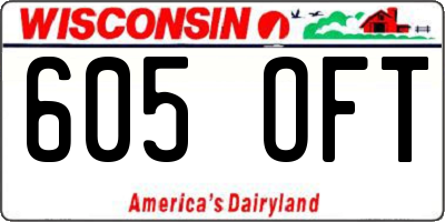 WI license plate 605OFT
