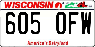 WI license plate 605OFW