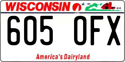 WI license plate 605OFX