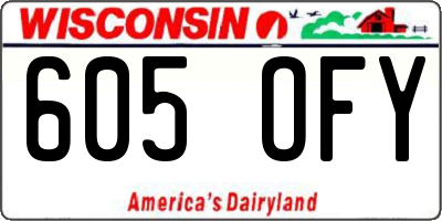 WI license plate 605OFY