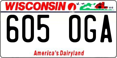 WI license plate 605OGA