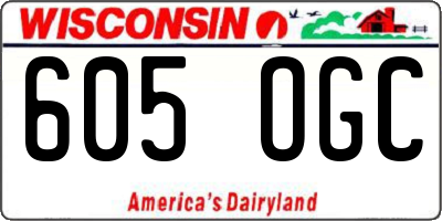 WI license plate 605OGC