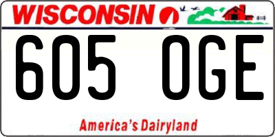 WI license plate 605OGE
