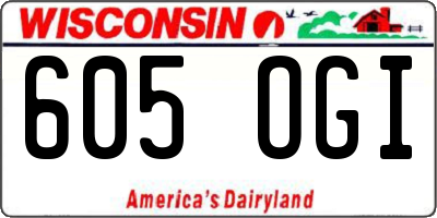 WI license plate 605OGI
