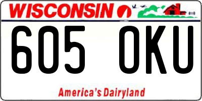 WI license plate 605OKU