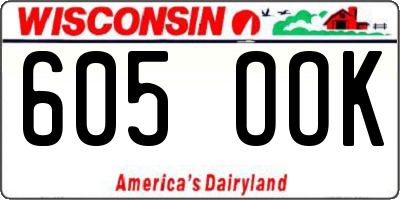 WI license plate 605OOK