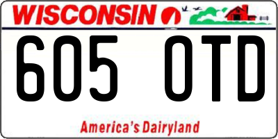 WI license plate 605OTD