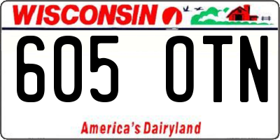 WI license plate 605OTN