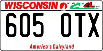 WI license plate 605OTX