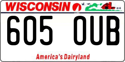 WI license plate 605OUB