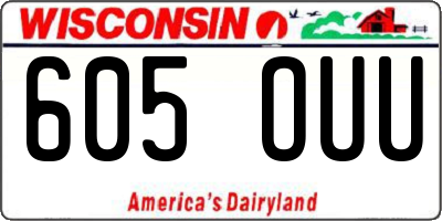 WI license plate 605OUU