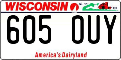 WI license plate 605OUY