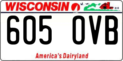 WI license plate 605OVB